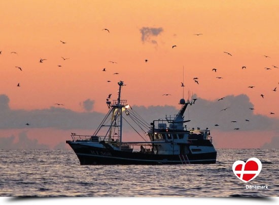 Postkarte "Fischkutter am Houstrup Strand"