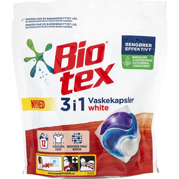 Biotex Vaskekapsler weiß 12 Stk.