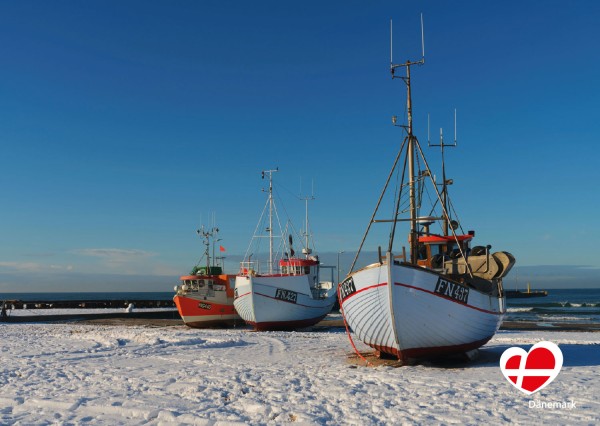 Postkarte "Fischerboote in Løkken"