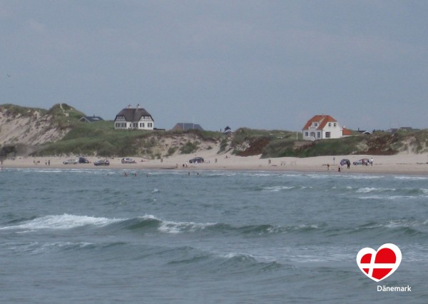 Postkarte "Løkken Strand vom Meer gesehen"