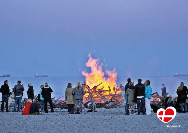 Postkarte "Sankt Hans, Midsommerfeuer"