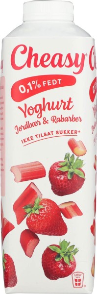 Cheasy Yoghurt Jordbær & Rabarber 0,1%