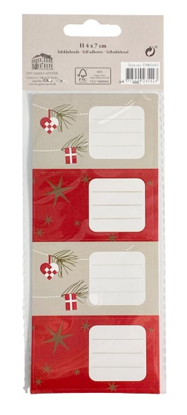 Geschenkanhänger Aufkleber Julehjerter 12 Stk