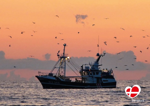 Postkarte "Fischkutter am Houstrup Strand"