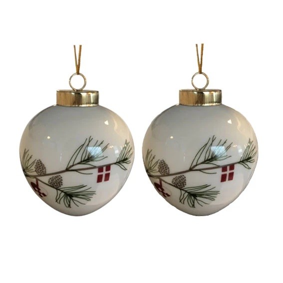 Weihnachtsbaumkugel Dannebrog 2er Set Herz