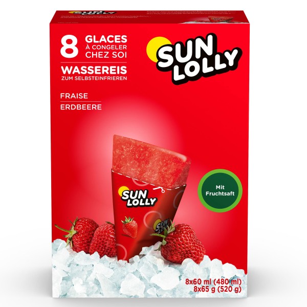 Sun Lolly Wassereis Erdbeere