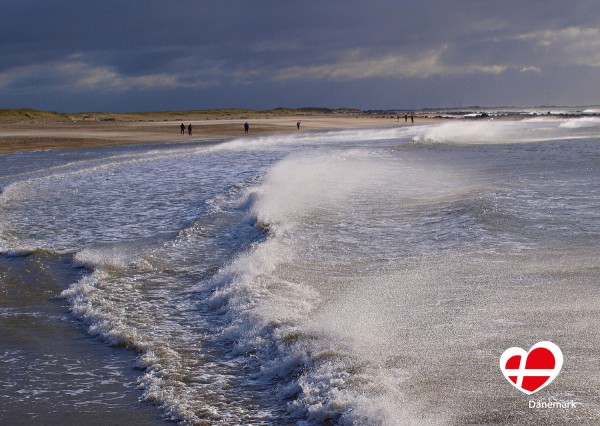 Postkarte "Hvidbjerg Strand bei Windstärke 7"