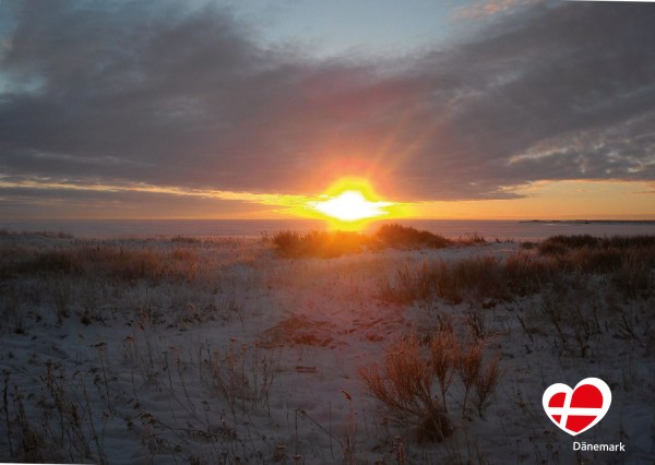 Postkarte "Sonnenaufgang über Ringkøbing Fjord"