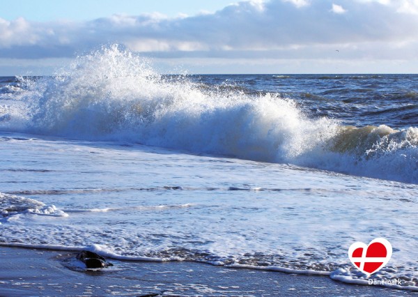 Postkarte "Brandung in Hvide Sande"