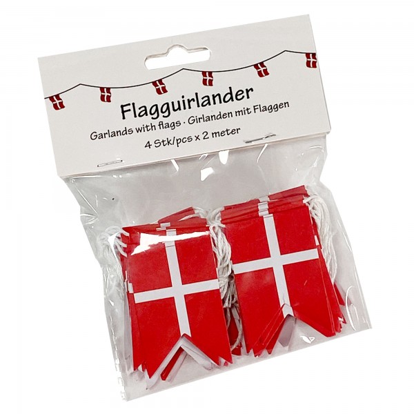 Dannebrog Girlande 4er Set