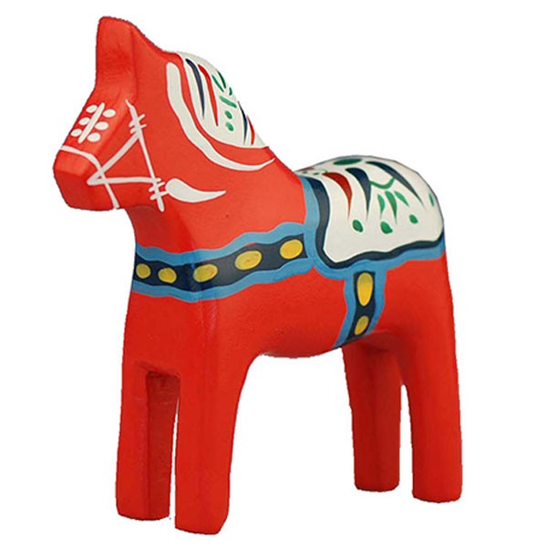 Holzfigur Pferd Dalahäst groß