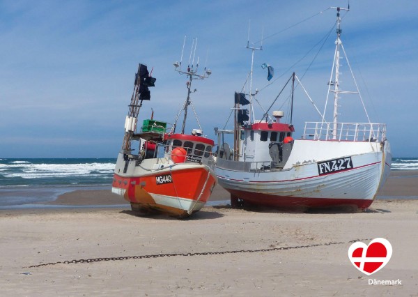 Postkarte "Fischerboote in Lønstrup"