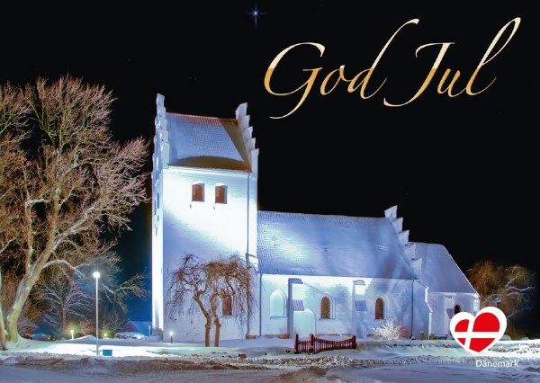 Postkarte "God Jul Errindlev Kirche"
