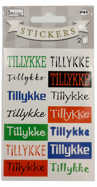 Aufkleber-Set "Tillykke"