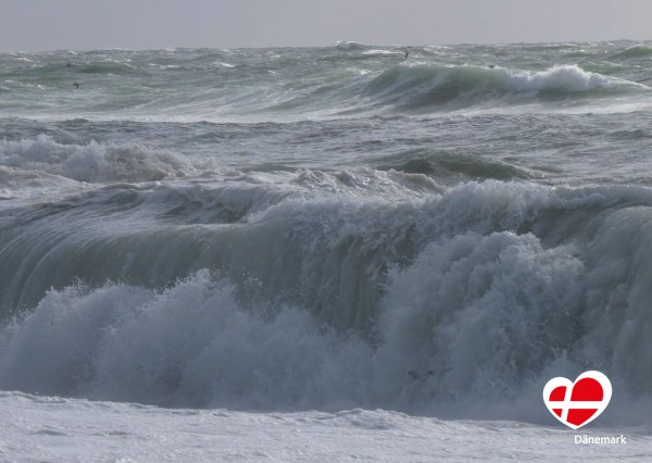 Postkarte "Sturm an der Nordsee"