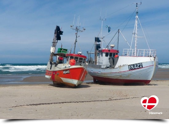 Postkarte "Fischerboote in Lønstrup"